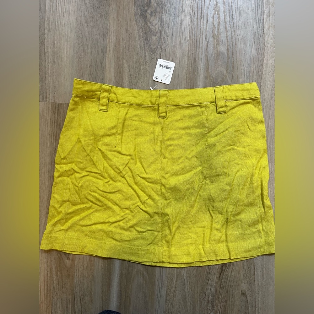Free People Can't Blame Me Linen Mini Skirt Size 12